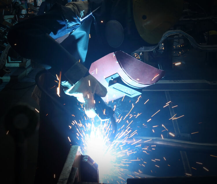 image of a welder in action at GT Engineering